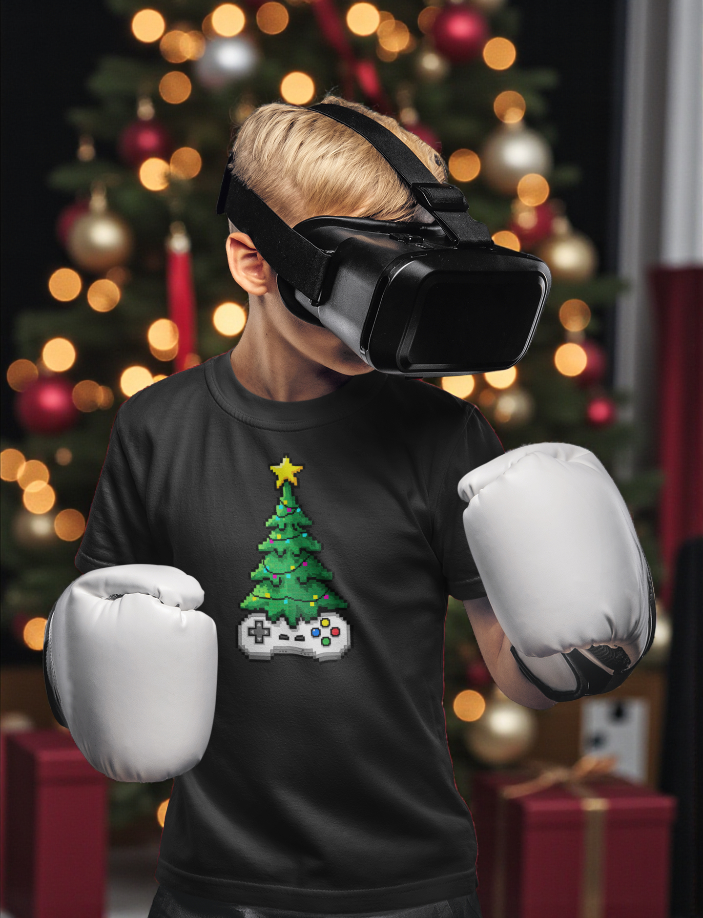 Pixel Christmas Tree | Youth Tee | Gamer Holiday Shirt